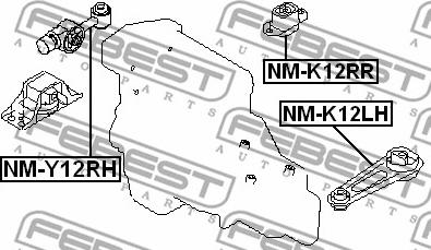 Febest NM-Y12RH - Sospensione, Motore www.autoricambit.com