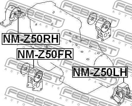 Febest NM-Z50RH - Sospensione, Motore www.autoricambit.com