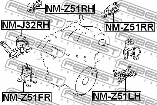 Febest NM-Z51LH - Sospensione, Motore www.autoricambit.com