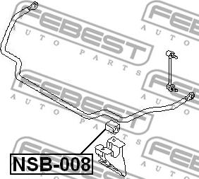 Febest NSB-008 - Bronzina cuscinetto, Barra stabilizzatrice www.autoricambit.com