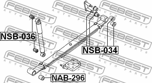 Febest NSB-036 - Distanziale a tubo, Ammortizzatore www.autoricambit.com