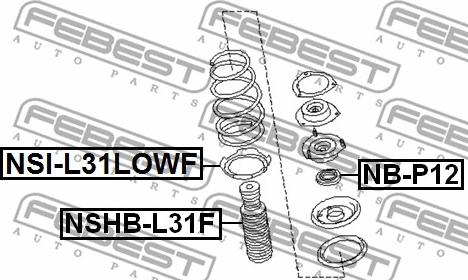 Febest NSHB-L31F - Tampone paracolpo, Sospensione www.autoricambit.com