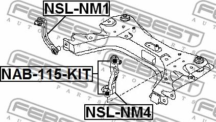 Febest NSL-NM4 - Supporto, Telaio ausiliario/Sopporto gruppo www.autoricambit.com