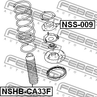 Febest NSS-009 - Supporto ammortizzatore a molla www.autoricambit.com