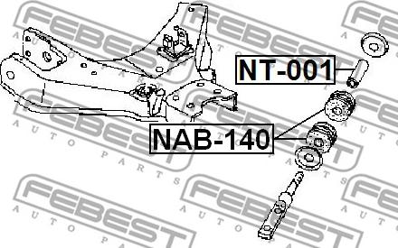 Febest NT-001 - Manicotto, Supporto braccio trasversale www.autoricambit.com