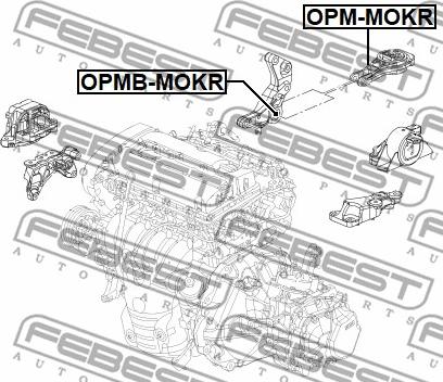 Febest OPM-MOKR - Sospensione, Motore www.autoricambit.com