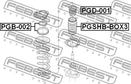 Febest PGB-002 - Cuscinetto volvente, Supporto ammortizz. a molla www.autoricambit.com