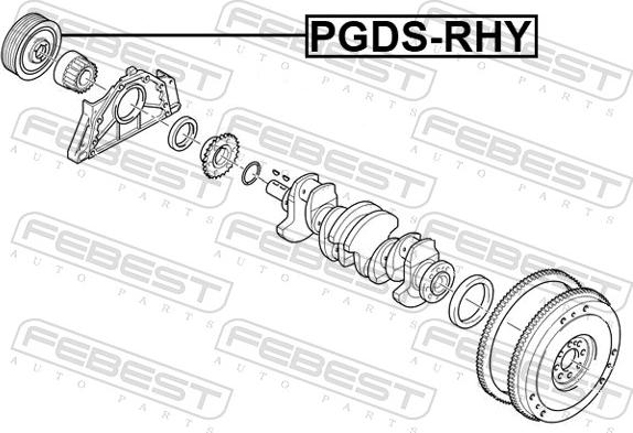 Febest PGDS-RHY - Puleggia cinghia, Albero a gomiti www.autoricambit.com