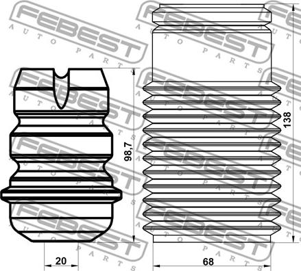 Febest PGSHB-5008F-KIT - Kit parapolvere, Ammortizzatore www.autoricambit.com