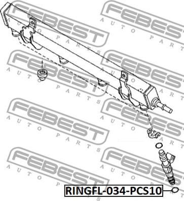 Febest RINGFL-034-PCS10 - Anello tenuta, Iniettore www.autoricambit.com