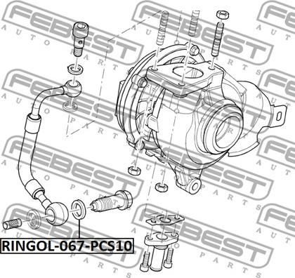 Febest RINGOL-067-PCS10 - Anello tenuta, Immissione olio (Compressore) www.autoricambit.com