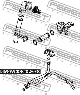 Febest RINGWH-006-PCS10 - Guarnizione, Flangia refrigerante www.autoricambit.com