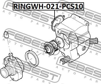 Febest RINGWH-021-PCS10 - Guarnizione, Flangia refrigerante www.autoricambit.com