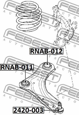 Febest RNAB-011 - Silent Block, Supporto Braccio Oscillante www.autoricambit.com