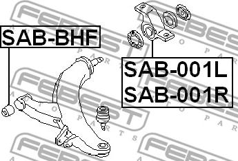 Febest SAB-001L - Silent Block, Supporto Braccio Oscillante www.autoricambit.com