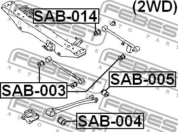 Febest SAB-003 - Silent Block, Supporto Braccio Oscillante www.autoricambit.com