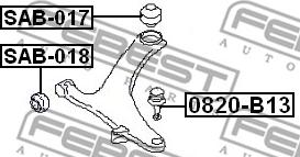 Febest SAB-018 - Silent Block, Supporto Braccio Oscillante www.autoricambit.com