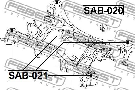 Febest SAB-020 - Supporto, Differenziale www.autoricambit.com