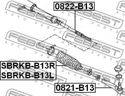 Febest SBRKB-B13L - Soffietto, Sterzo www.autoricambit.com