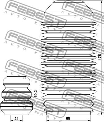 Febest SBSHB-G11F-KIT - Kit parapolvere, Ammortizzatore www.autoricambit.com