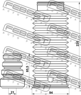 Febest SZSHB-GVIIF-KIT - Kit parapolvere, Ammortizzatore www.autoricambit.com