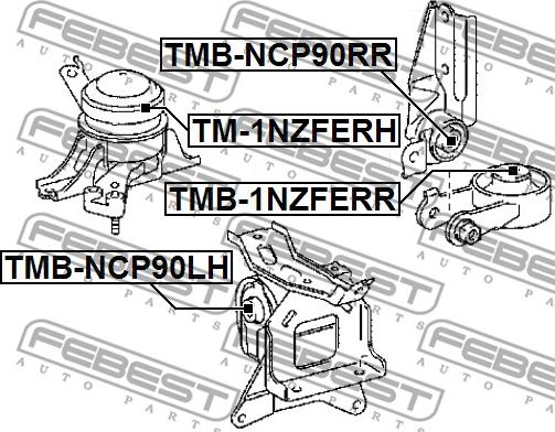 Febest TM-1NZFERH - Sospensione, Motore www.autoricambit.com