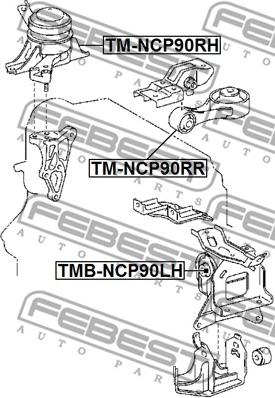 Febest TM-NCP90RR - Sospensione, Motore www.autoricambit.com