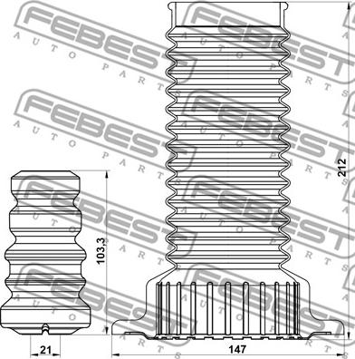 Febest TSHB-ACA33F-KIT - Kit parapolvere, Ammortizzatore www.autoricambit.com