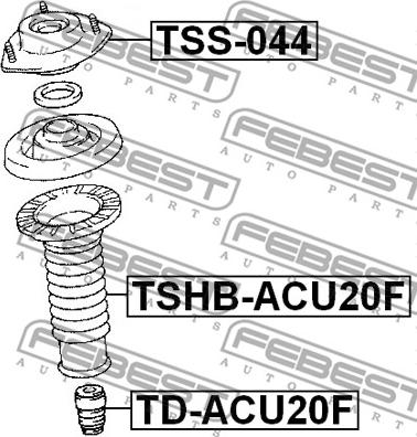 Febest TSS-044 - Supporto ammortizzatore a molla www.autoricambit.com