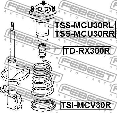 Febest TSS-MCU30RL - Supporto ammortizzatore a molla www.autoricambit.com