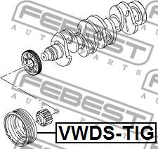 Febest VWDS-TIG - Puleggia cinghia, Albero a gomiti www.autoricambit.com