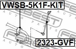 Febest VWSB-5K1F-KIT - Kit riparazione, Sopporto stabilizzatore www.autoricambit.com