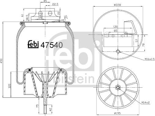 Febi Bilstein 47540 - Soffietto, Sospensione pneumatica www.autoricambit.com