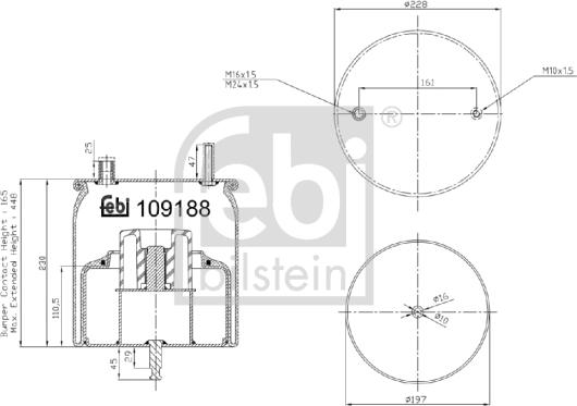 Febi Bilstein 109188 - Soffietto, Sospensione pneumatica www.autoricambit.com