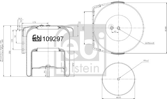 Febi Bilstein 109297 - Soffietto, Sospensione pneumatica www.autoricambit.com