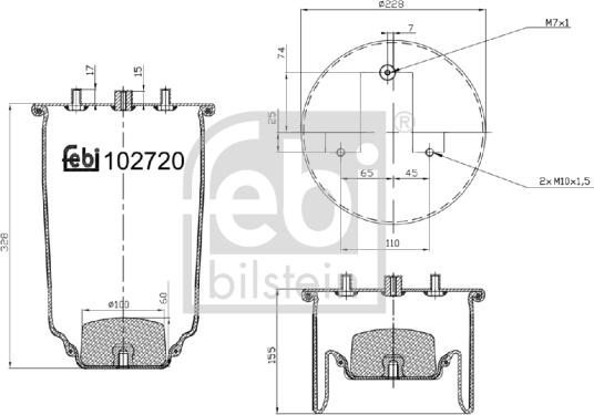 Febi Bilstein 102720 - Soffietto, Sospensione pneumatica www.autoricambit.com