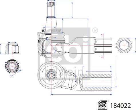 Febi Bilstein 184022 - Testa barra d'accoppiamento www.autoricambit.com