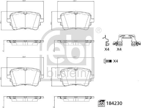 Febi Bilstein 184230 - Kit pastiglie freno, Freno a disco www.autoricambit.com