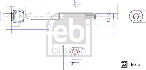 Febi Bilstein 186131 - Giunto assiale, Asta trasversale www.autoricambit.com