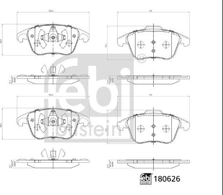 Febi Bilstein 180626 - Kit pastiglie freno, Freno a disco www.autoricambit.com