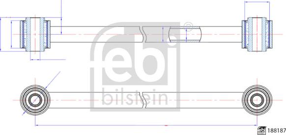 Febi Bilstein 188187 - Asta/Puntone, Sospensione ruote www.autoricambit.com