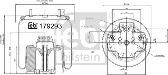 Febi Bilstein 179293 - Soffietto, Sospensione pneumatica www.autoricambit.com