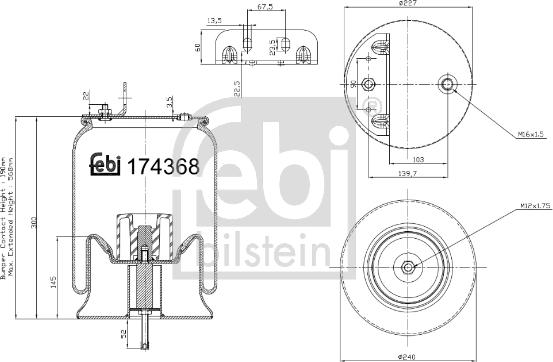 Febi Bilstein 174368 - Soffietto, Sospensione pneumatica www.autoricambit.com