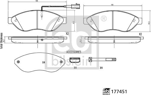 Febi Bilstein 177451 - Kit pastiglie freno, Freno a disco www.autoricambit.com