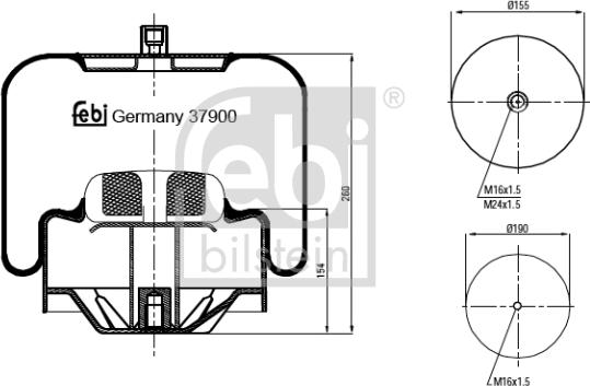 Febi Bilstein 37900 - Soffietto, Sospensione pneumatica www.autoricambit.com