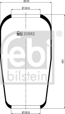 Febi Bilstein 20882 - Soffietto, Sospensione pneumatica www.autoricambit.com