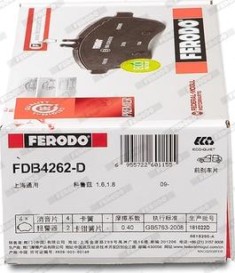 Ferodo FDB4262-D - Kit pastiglie freno, Freno a disco www.autoricambit.com