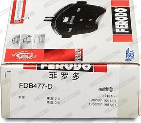 Ferodo FDB477-D - Kit pastiglie freno, Freno a disco www.autoricambit.com