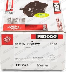 Ferodo FDB577 - Kit pastiglie freno, Freno a disco www.autoricambit.com