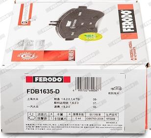 Ferodo FDB1635-D - Kit pastiglie freno, Freno a disco www.autoricambit.com